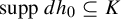 supp d h 0 subset of or equal to upper K