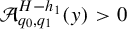 script upper A Subscript q 0 comma q 1 Superscript upper H minus h 1 Baseline left parenthesis y right parenthesis greater than 0