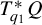 upper T Subscript q 1 Superscript asterisk Baseline upper Q