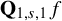 bold upper Q Subscript 1 comma s comma 1 Baseline f