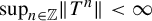 sup Underscript n element of double struck upper Z Endscripts StartMetric upper T Superscript n Baseline EndMetric less than infinity