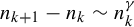 n Subscript k plus 1 Baseline minus n Subscript k Baseline tilde n Subscript k Superscript gamma