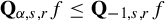 bold upper Q Subscript alpha comma s comma r Baseline f less than or equals bold upper Q Subscript negative 1 comma s comma r Baseline f