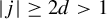 StartAbsoluteValue j EndAbsoluteValue greater than or equals 2 d greater than 1