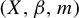left parenthesis upper X comma beta comma m right parenthesis