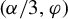 left parenthesis alpha divided by 3 comma phi right parenthesis
