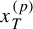 x Subscript upper T Superscript left parenthesis p right parenthesis