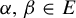alpha comma beta element of upper E