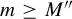 m greater than or equals upper M quotation mark