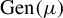 upper G e n left parenthesis mu right parenthesis