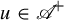 u element of script upper A Superscript plus