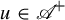 u element of script upper A Superscript plus