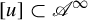 left bracket u right bracket subset of script upper A Superscript infinity