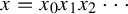 x equals x 0 x 1 x 2 midline horizontal ellipsis