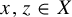 x comma z element of upper X
