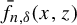 ModifyingAbove f With bar Subscript n comma delta Baseline left parenthesis x comma z right parenthesis