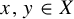 x comma y element of upper X