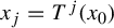 x Subscript j Baseline equals upper T Superscript j Baseline left parenthesis x 0 right parenthesis