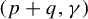 left parenthesis p plus q comma gamma right parenthesis