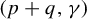 left parenthesis p plus q comma gamma right parenthesis