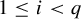 1 less than or equals i less than q