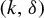 left parenthesis k comma delta right parenthesis