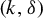 left parenthesis k comma delta right parenthesis