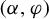 left parenthesis alpha comma phi right parenthesis