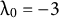 lamda Subscript 0 Baseline equals negative 3
