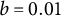 b equals 0.01