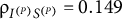 rho Subscript upper I Sub Superscript left parenthesis upper P right parenthesis Subscript upper S Sub Superscript left parenthesis upper P right parenthesis Baseline equals 0.149