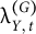 lamda Subscript upper Y comma t Superscript left parenthesis upper G right parenthesis