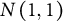 upper N left parenthesis 1 comma 1 right parenthesis