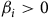 beta Subscript i Baseline greater than 0
