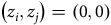 left parenthesis z Subscript i Baseline comma z Subscript j Baseline right parenthesis equals left parenthesis 0 comma 0 right parenthesis