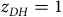 z Subscript upper D upper H Baseline equals 1