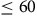 less than or equals 60