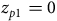 z Subscript p Baseline 1 Baseline equals 0