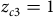 z Subscript c Baseline 3 Baseline equals 1