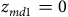 z Subscript m d Baseline 1 Baseline equals 0
