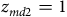 z Subscript m d Baseline 2 Baseline equals 1