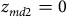 z Subscript m d Baseline 2 Baseline equals 0