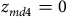 z Subscript m d Baseline 4 Baseline equals 0