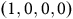 left parenthesis 1 comma 0 comma 0 comma 0 right parenthesis
