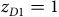 z Subscript upper D Baseline 1 Baseline equals 1