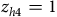 z Subscript h Baseline 4 Baseline equals 1