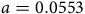 a equals 0.0553