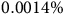 0.0014 percent sign