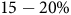 15 minus 20 percent sign