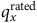 q Subscript x Superscript normal r normal a normal t normal e normal d